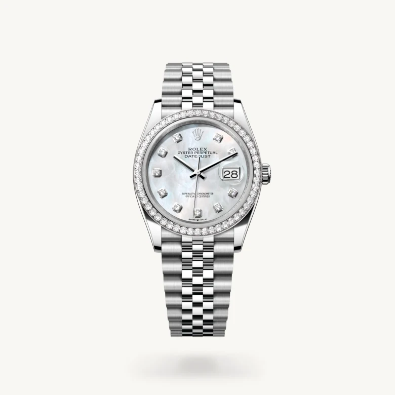 ROLEX Date ステンレススチール 時計 Rolex Datejust 36 White Gold Rolesor Oystersteel, M126284RBR